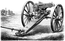 Gatling rapid fire gun, 1861-1862 (1872).  Artist: Anon