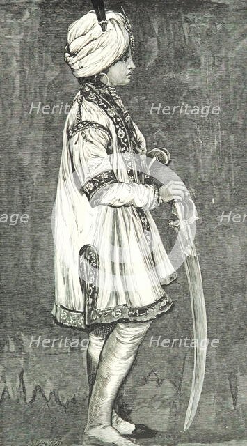 Indian youth in profile, 1879.  Creator: Valentine Cameron Prinsep.