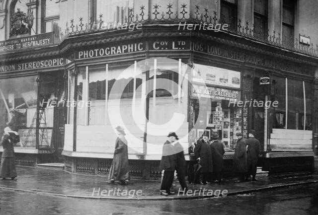 Damage done by London Suffragettes, March 1912, between c1910 and c1915. Creator: Bain News Service.