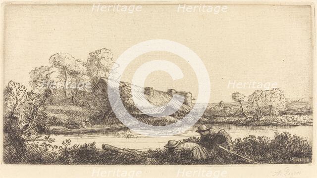 Farm along the River seen by Evening Light (La ferme sur la riviere: Effet du soir). Creator: Alphonse Legros.