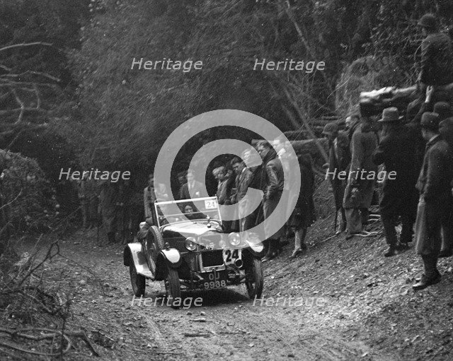 R Peaty's Singer open 4-seater tourer competing in the JCC Half-Day Trial, 1930. Artist: Bill Brunell.