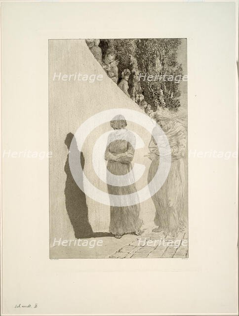 Shame, plate nine from A Love, 1887. Creator: Max Klinger.