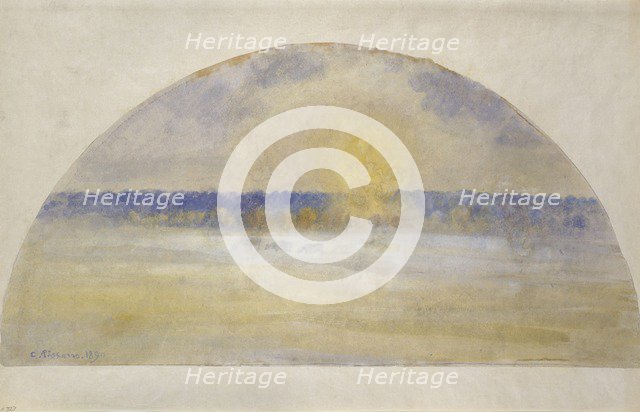 Setting sun and fog, Eragny, 1891. Artist: Camille Pissarro.