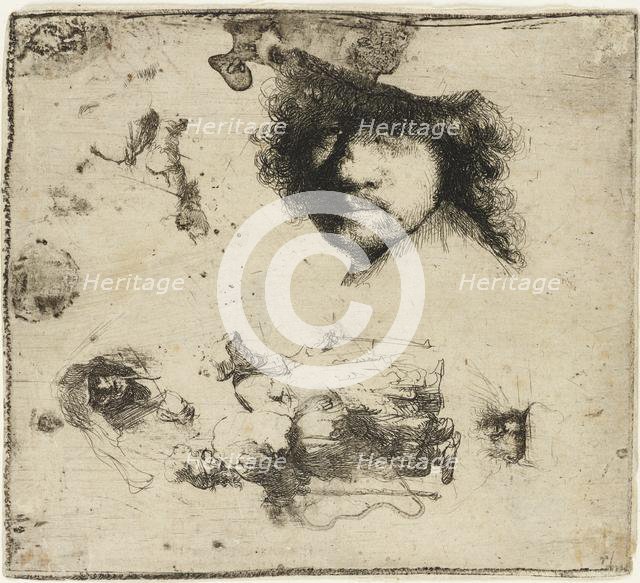 Sheet of studies, 1632. Creator: Rembrandt Harmensz van Rijn.