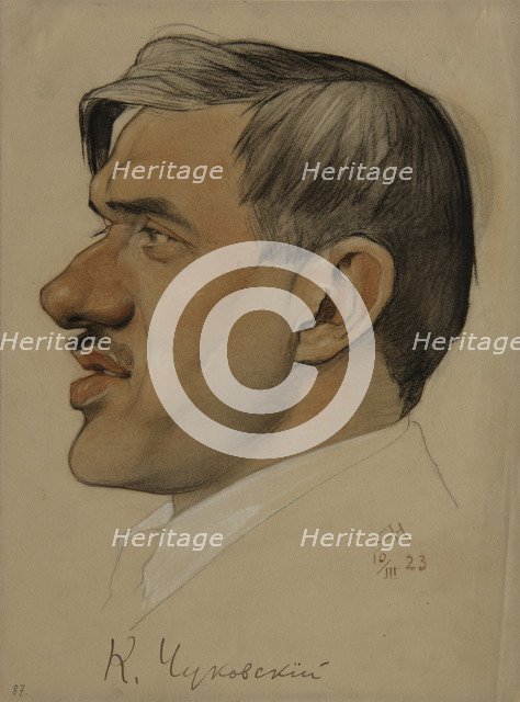 Portrait of the author Korney I. Chukovsky (1882-1969), 1923. Artist: Andreev, Nikolai Andreevich (1873-1932)