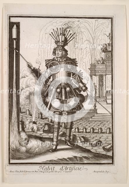 Fanciful Costumes: Costume of the Fireworks Maker, c. 1690. Creator: Nicolas de Larmessin II (French, 1638-1694).