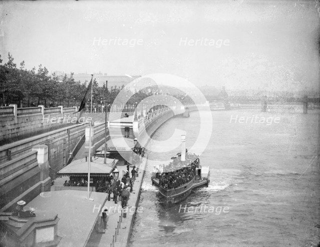 Westminster Pier, Westminster, Greater London, c1860-c1922. Artist: Henry Taunt