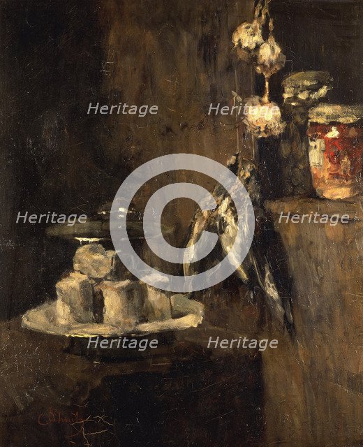 Still Life with Partridges and Cheese, after 1884. Artist: Schuch, Carl (1846-1903)