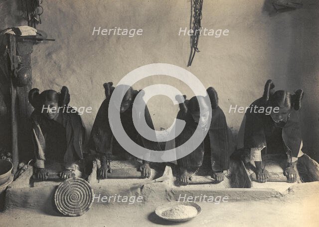 The mealing trough-Hopi, c1906. Creator: Edward Sheriff Curtis.