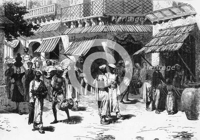 'Scene In Delhi: The Cross-Roads, Chandni Chowk, the Principal Business Thoroughfare', c1891. Creator: James Grant.