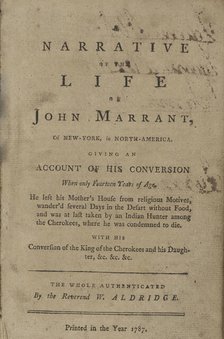 A narrative of the life of John Marrant, of New-York, in North-America: giving an account..., 1787. Creator: Unknown.