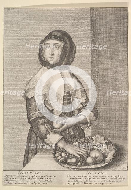 Autumnus - Autumn (Three-quarter-length seasons), 1641. Creator: Wenceslaus Hollar.