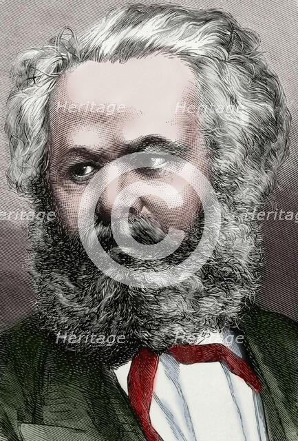 Karl Marx (1818-1883), German philosopher, political economist and communist, 1872.  Creator: Capuz.