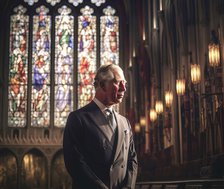 AI IMAGE - Portrait of King Charles III inside a church, 2023. Creator: Heritage Images.