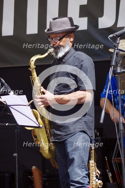 Denys Baptiste, Hexagonal, Battle Jazz Weekend, Battle, East Sussex, 24 July 2022. Creator: Brian O'Connor.