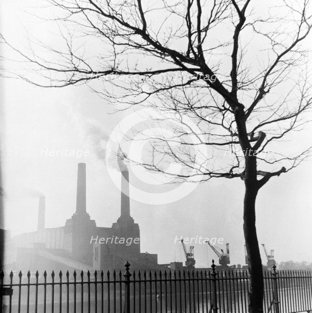 Battersea Power Station, London, 1955. Artist: Henry Grant