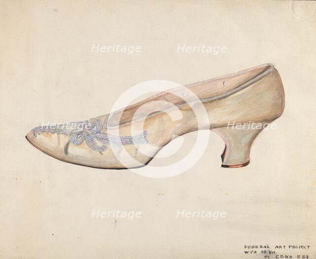 Wedding Slippers, 1935/1942. Creator: Edna C. Rex.