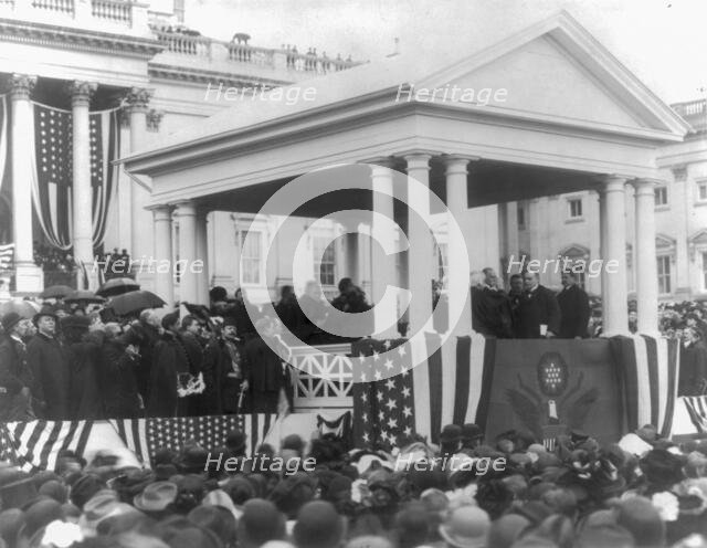 William McKinley taking Oath of Office, Washington D.C., c1901. Creator: Frances Benjamin Johnston.