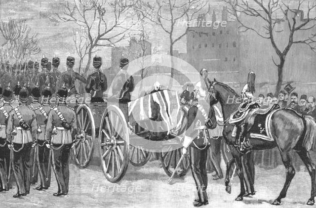 ''The Funeral of Lord Napier of Magdala; The body being removed from the Tower, escorted...', 1890. Creator: Unknown.