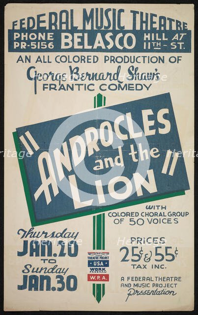 Androcles and the Lion, [193-]. Creator: Unknown.