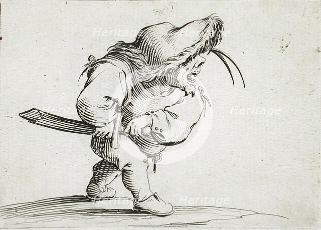Man About to Pull his Sabre, 1616. Creator: Jacques Callot.