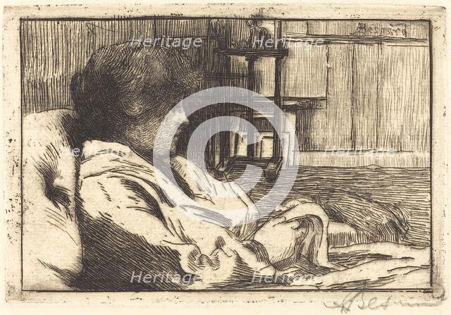 Woman Reading in the Atelier (La lecture dans l'atelier), 1887. Creator: Paul Albert Besnard.