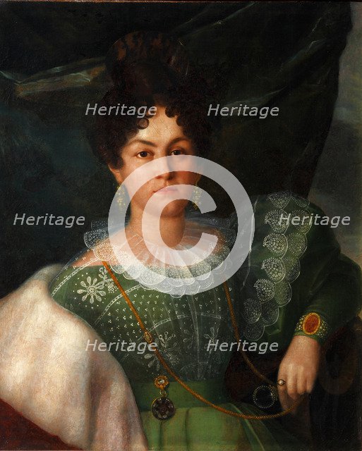 Portrait of Anna Borisovna Bakunina (1802-1835), 1832. Artist: Streshnev, Yakov (active First Half of 19 cen.)