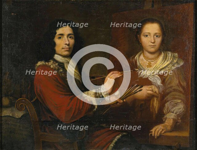 Self-Portrait with Wife, First Half of 17th cen.. Creator: Quaglio; Giulio I (1602-1657).