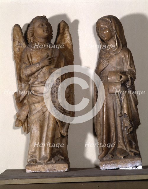 Annunciation', sculpture group in marble representing the Archangel Gabriel and the Virgin Mary, …