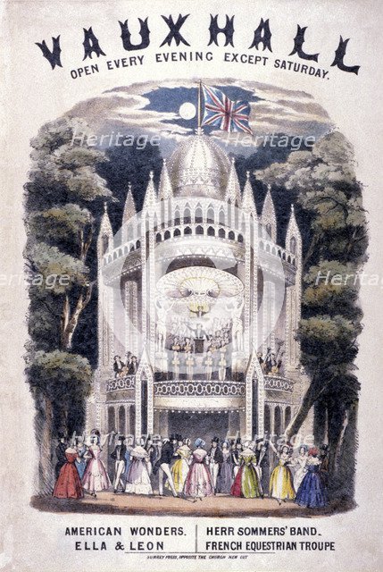 Vauxhall Gardens, Lambeth, London, c1850. Artist: Anon