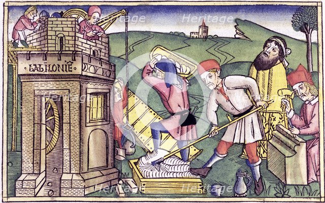 Building the Tower of Babel. Artist: Unknown