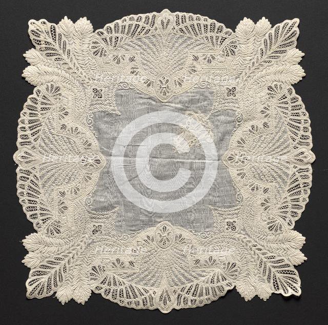 Embroidered Handkerchief, late 19th century. Creator: Unknown.