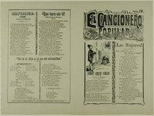 El cancionero popular, num. 16 (The Popular Songbook, No. 16), n.d. Creator: José Guadalupe Posada.