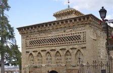 Main facade, facing west, Cristo de la Luz Shrine, Toledo, Castille-La Mancha, Spain, 2022.  Creator: LTL.