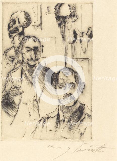 Doppelbildnis mit Skelett (Double Portrait with Skeleton), 1916. Creator: Lovis Corinth.