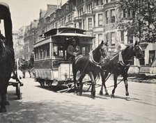 Horse-drawn tram, USA, early 1900s. Artist: Unknown