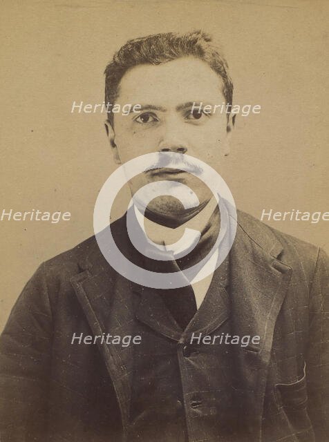 Masini (dit Mazzini). Angelo, Henri. 25 ans, né le 4/9/69 à Milan (Italie). ébéniste. Anar..., 1894. Creator: Alphonse Bertillon.