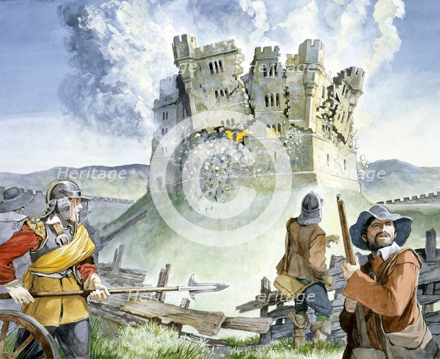 Civil War seige at Old Wardour Castle, 1644, (c1990-2010) Artist: Philip Corke.