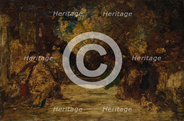 Figures on a Terrace, not dated. Creator: Adolphe Monticelli (French, 1824-1886), attributed to.