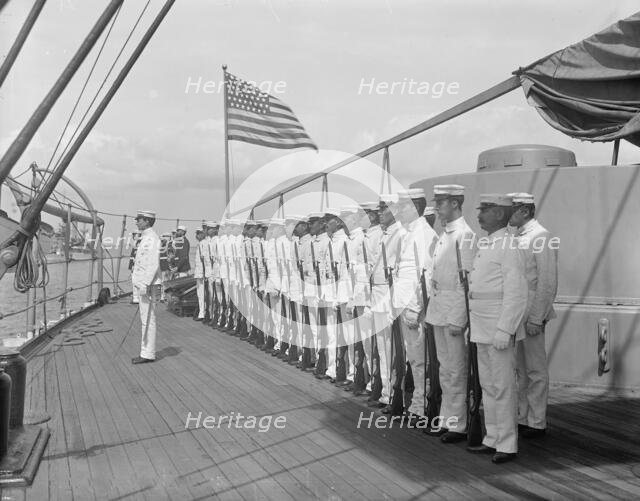 U.S.S. New York, marine guard, between 1893 and 1901. Creator: William H. Jackson.