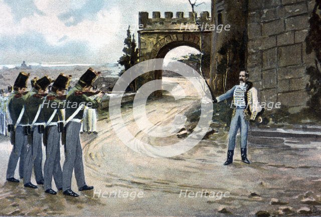 Execution on October 15, 1841 of General Diego de León for his pronouncement in Pamplona. Creator: Bejar Novella, Pablo (1869-1920).