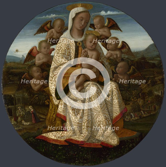 The Virgin and Child with Cherubs, c. 1500. Artist: Fungai, Bernardino (1460-1516)