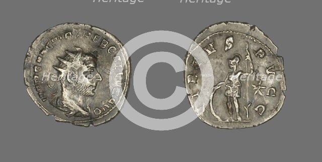 Antoninianus (Coin) Portraying Emperor Trebonianus Gallus, about 252. Creator: Unknown.