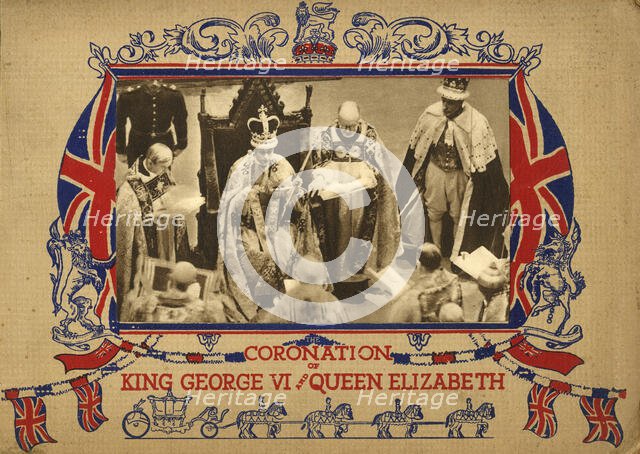 'The Crowned King George VI Seated on the Coronation Chair', 1937. Creator: Photochrom Co Ltd of London.