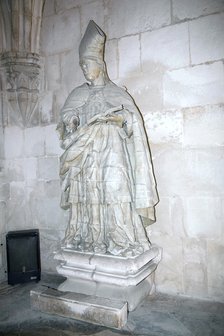 Statue of a bishop, Monastery of Alcobaca, Alcobaca, Portugal, 2009.  Artist: Samuel Magal