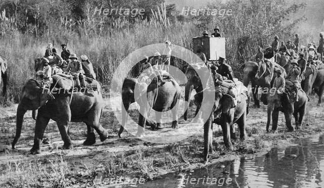 The Prince of Wales tiger shooting in India, 1921. Artist: Unknown
