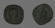 Sestertius (Coin) Portraying Emperor Gordianus, 238-244. Creator: Unknown.