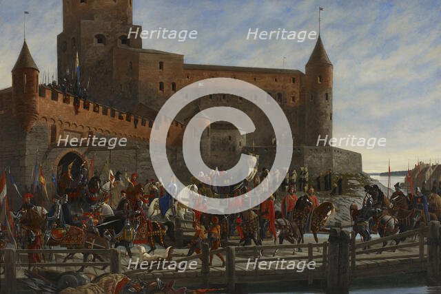 Karl Knutson Bonde Leaving Vyborg Castle for the Royal Election in Stockholm 1448, 1886. Creator: Severin Falkman.