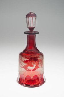 Decanter, Bohemia, c. 1840/50. Creator: Bohemia Glass.