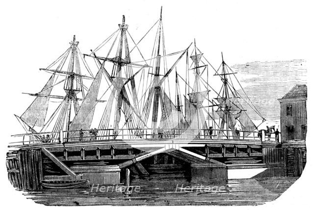 The South Australian Company's Swing-Bridge at Port Adelaide, 1858. Creator: Unknown.